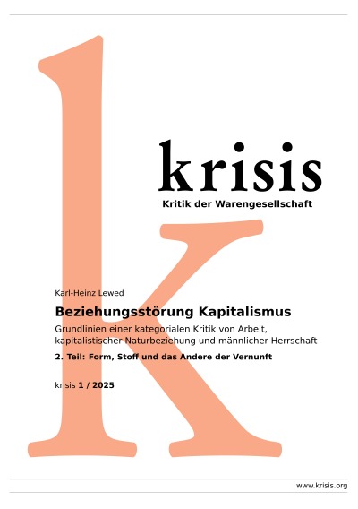 'Cover von Beziehungsstörung Kapitalismus (Teil2) – krisis 1/ 2025'-Cover