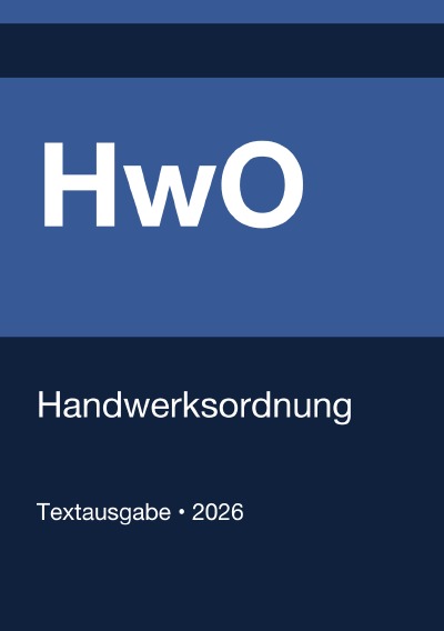 'Cover von HwO – Handwerksordnung (Deutschland) 2026'-Cover