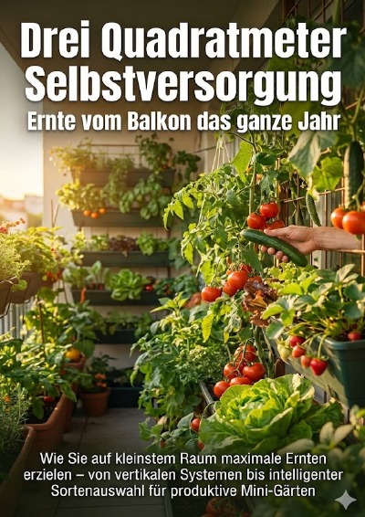 'Cover von Drei Quadratmeter Selbstversorgung: Ernte vom Balkon das ganze Jahr'-Cover