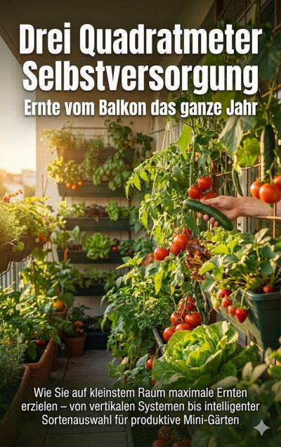 'Cover von Drei Quadratmeter Selbstversorgung: Ernte vom Balkon das ganze Jahr'-Cover