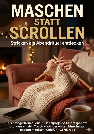 'Cover von Maschen statt Scrollen: Stricken als Abendritual entdecken'-Cover