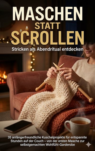 'Cover von Maschen statt Scrollen: Stricken als Abendritual entdecken'-Cover