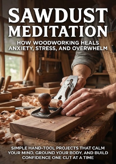 'Cover von Sawdust Meditation: How Woodworking Heals Anxiety, Stress, and Overwhelm'-Cover