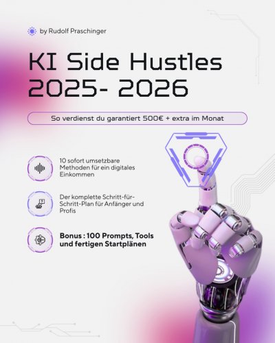 'Cover von KI Side Hustles 2025- 2026: So verdienst du garantiert 500€ + extra im Monat'-Cover