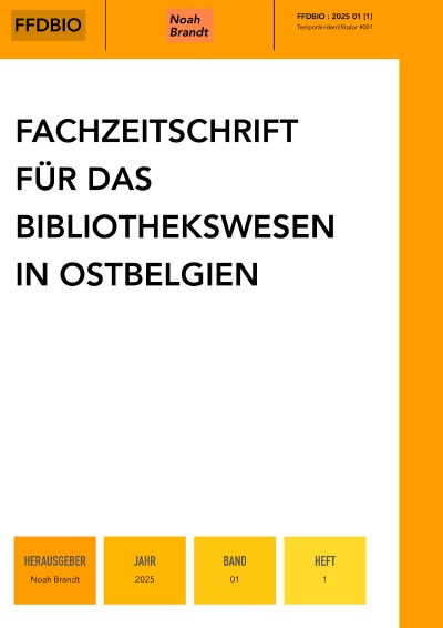 'Cover von Fachzeitschrift für das Bibliothekswesen in Ostbelgien [FFDBIO]'-Cover