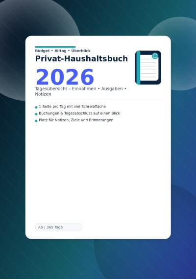 'Cover von Privathaushalts Buch 2026'-Cover
