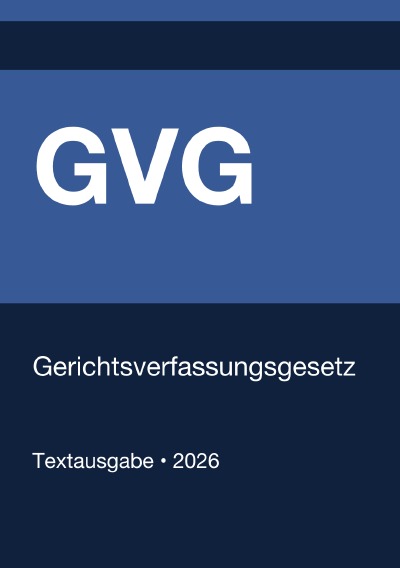 'Cover von GVG – Gerichtsverfassungsgesetz (Deutschland) 2026'-Cover