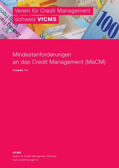 'Cover von Mindestanforderungen an das Credit Management (MaCM) Schweiz'-Cover