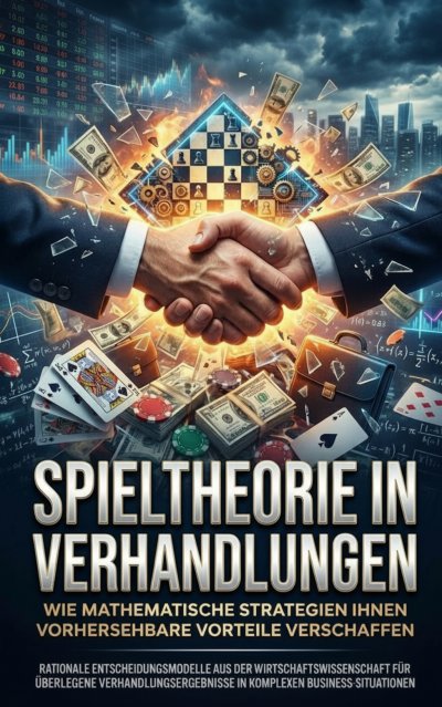 'Cover von Spieltheorie in Verhandlungen: Wie mathematische Strategien Ihnen vorhersehbare Vorteile verschaffen'-Cover