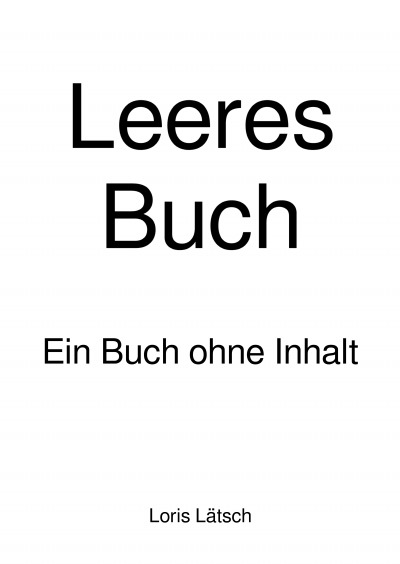 'Cover von Leeres Buch'-Cover