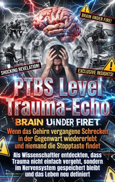 'Cover von PTBS Level Trauma-Echo: Wenn das Gehirn vergangene Schrecken in der Gegenwart wiedererlebt und niemand die Stopptaste findet'-Cover