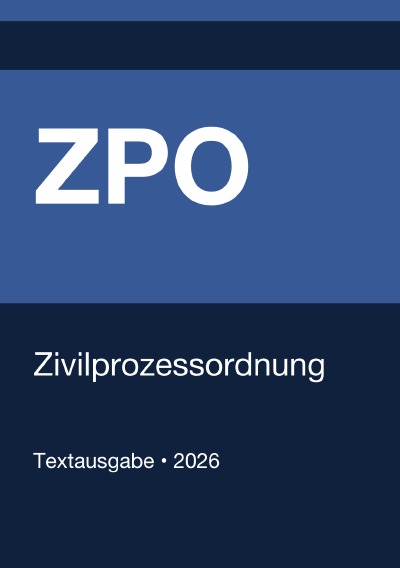 'Cover von ZPO – Zivilprozessordnung (Deutschland) 2026'-Cover