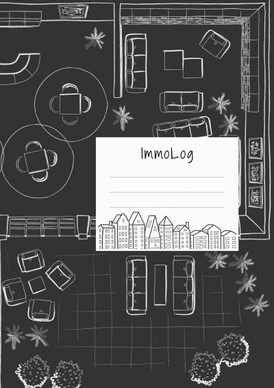 'Cover von Notizheft Bautagebuch ImmoLog Tafel schwarz'-Cover