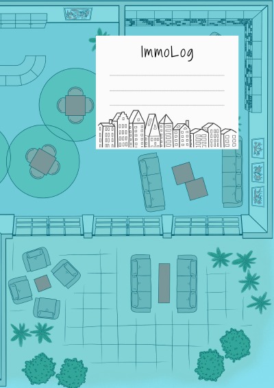 'Cover von Notizheft Bautagebuch ImmoLog petrol'-Cover