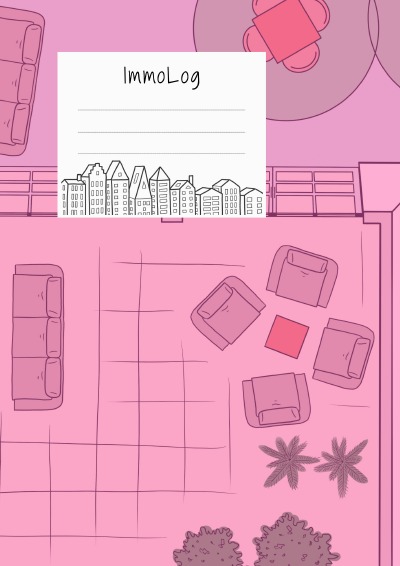 'Cover von Notizheft Bautagebuch ImmoLog rosa'-Cover