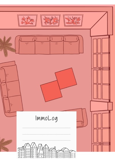 'Cover von Notizheft Bautagebuch ImmoLog rot'-Cover