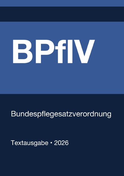 'Cover von BPflV – Bundespflegesatzverordnung (Deutschland) 2026'-Cover