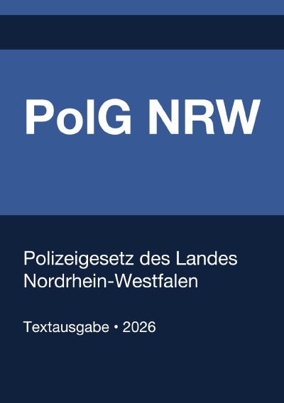 'Cover von PolG NRW – Polizeigesetz des Landes Nordrhein-Westfalen 2026'-Cover