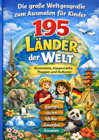 'Cover von Die große Weltgeografie zum Ausmalen für Kinder'-Cover