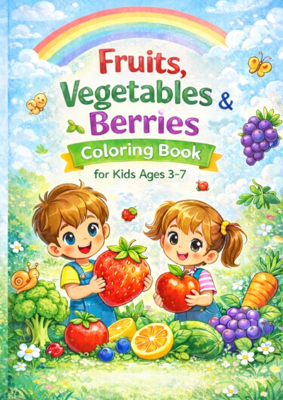 'Cover von Fruits, Vegetables & Berries Coloring Book'-Cover
