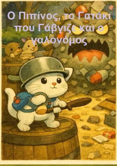 'Cover von Ο Πιπίνος, το Γατάκι που Γάβγιζε και ο Γαλονόμος'-Cover
