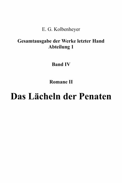 'Cover von Das Lächeln der Penaten'-Cover