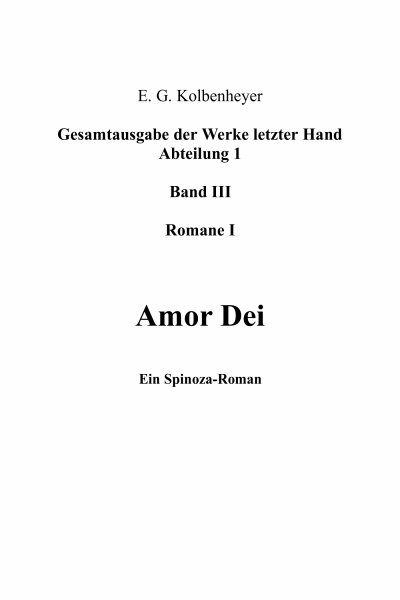 'Cover von Amor Dei'-Cover