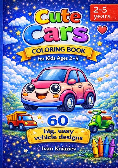 'Cover von Cute Cars Coloring Book for Toddlers Ages 2–5'-Cover