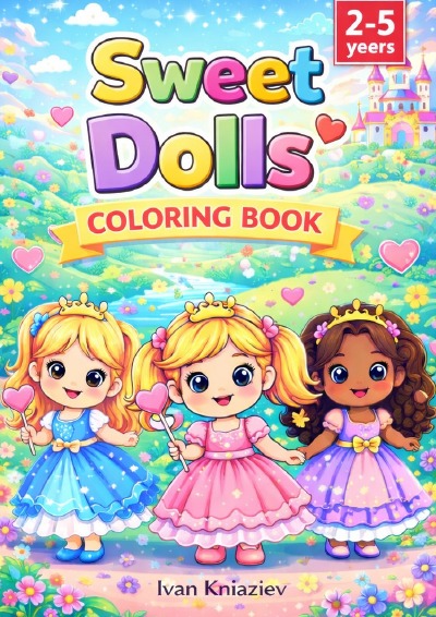 'Cover von Cute Dolls – Coloring Book for Kids Ages 2–5'-Cover