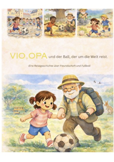'Cover von Vio, Opa und der Ball, der um die Welt reist'-Cover