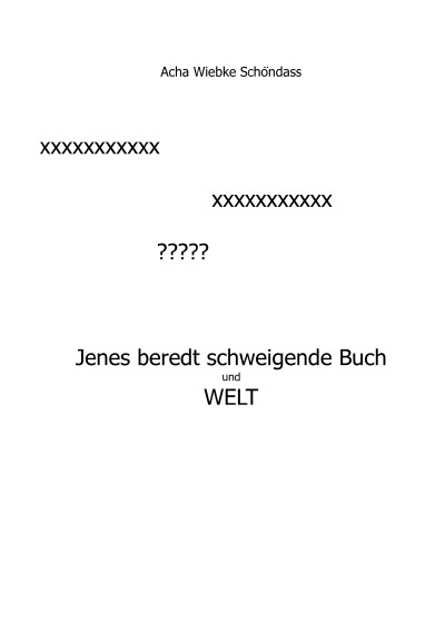 'Cover von Jenes beredt schweigende Buch'-Cover