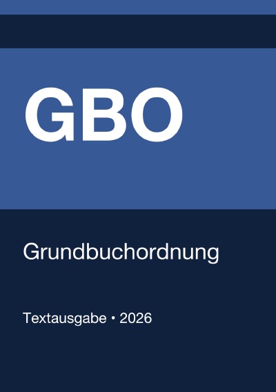 'Cover von GBO – Grundbuchordnung (Deutschland) 2026'-Cover