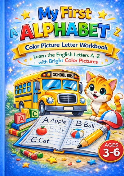 'Cover von My First Alphabet Workbook – Learn Letters A–Z with Tracing Practice for Kids Ages 3–6'-Cover