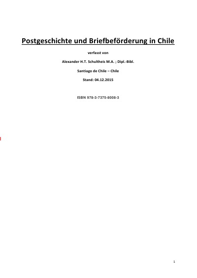 'Cover von Postgeschichte und Briefbeförderung in Chile'-Cover