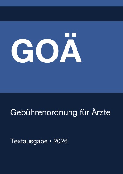 'Cover von GOÄ – Gebührenordnung für Ärzte (Deutschland) 2026'-Cover