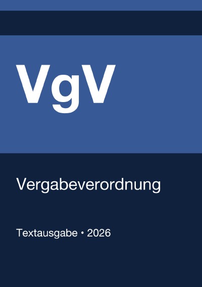 'Cover von VgV – Vergabeverordnung (Deutschland) 2026'-Cover