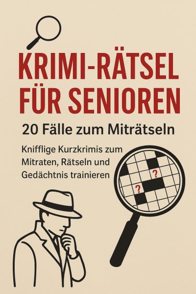 'Cover von Krimi-Rätsel für Senioren: 20 Fälle zum Miträtseln'-Cover
