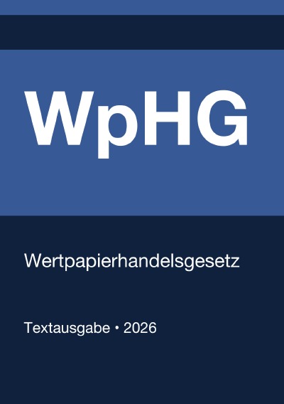 'Cover von WpHG – Wertpapierhandelsgesetz (Deutschland) 2026'-Cover