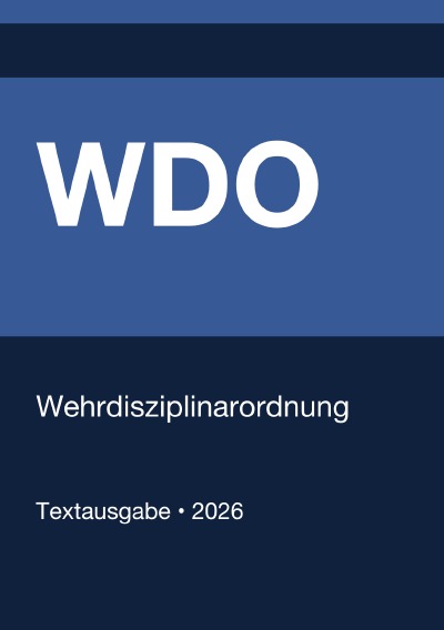 'Cover von WDO – Wehrdisziplinarordnung (Deutschland) 2026'-Cover