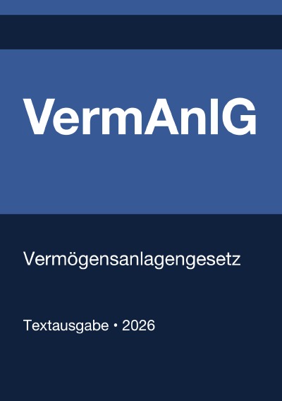 'Cover von VermAnlG – Vermögensanlagengesetz (Deutschland) 2026'-Cover