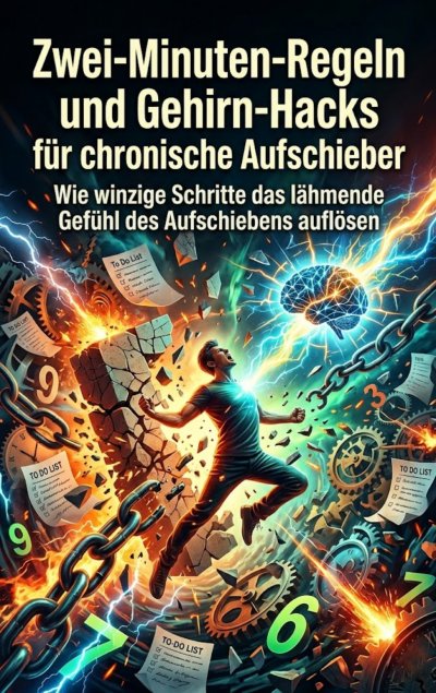 'Cover von Zwei-Minuten-Regeln und Gehirn-Hacks für chronische Aufschieber'-Cover