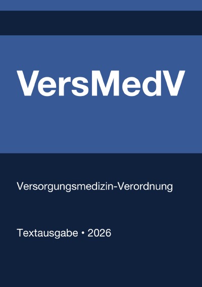 'Cover von VersMedV – Versorgungsmedizin-Verordnung (Deutschland) 2026'-Cover