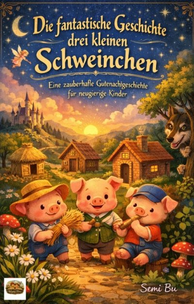 'Cover von Die fantastische Geschichte der drei kleinen Schweinchen'-Cover
