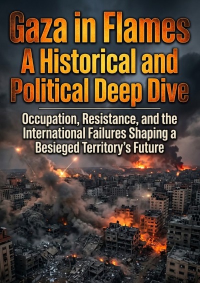 'Cover von Gaza in Flames: A Historical and Political Deep Dive'-Cover