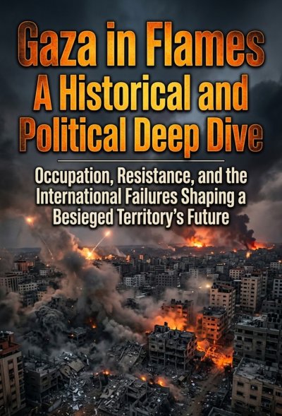 'Cover von Gaza in Flames: A Historical and Political Deep Dive'-Cover
