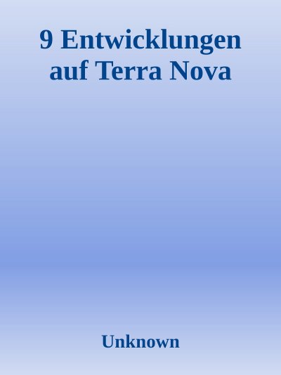 'Cover von Entwicklungen auf Terra Nova'-Cover