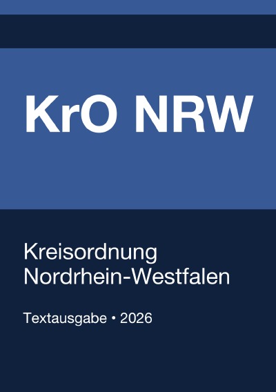 'Cover von KrO NRW – Kreisordnung Nordrhein-Westfalen 2026'-Cover