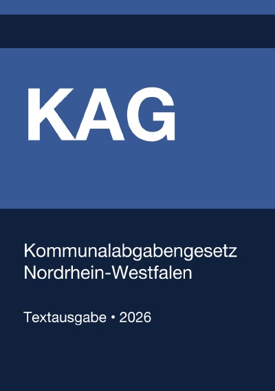 'Cover von KAG – Kommunalabgabengesetz Nordrhein-Westfalen 2026'-Cover