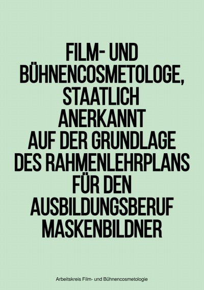 'Cover von Film- und Bühnencosmetologe, staatlich anerkannt'-Cover
