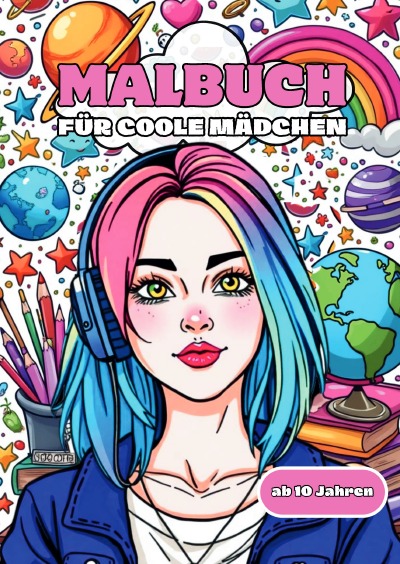 'Cover von Malbuch für coole Mädchen: 100 stylische Motive für kreative Teenager: Von Skater-Girls bis Fashionistas – Der ultimative Malspaß für Teenager!'-Cover